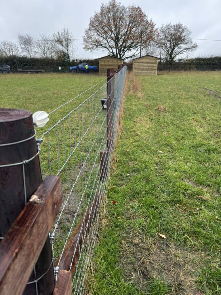 Row of equestrian wire installed by Sussex Stables, Henley on Thames, June 2023