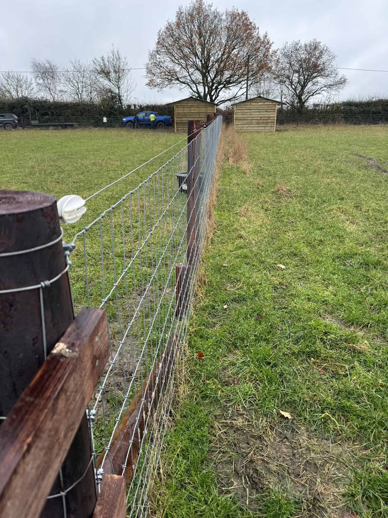 Row of equestrian wire installed by Sussex Stables, Henley on Thames, June 2023