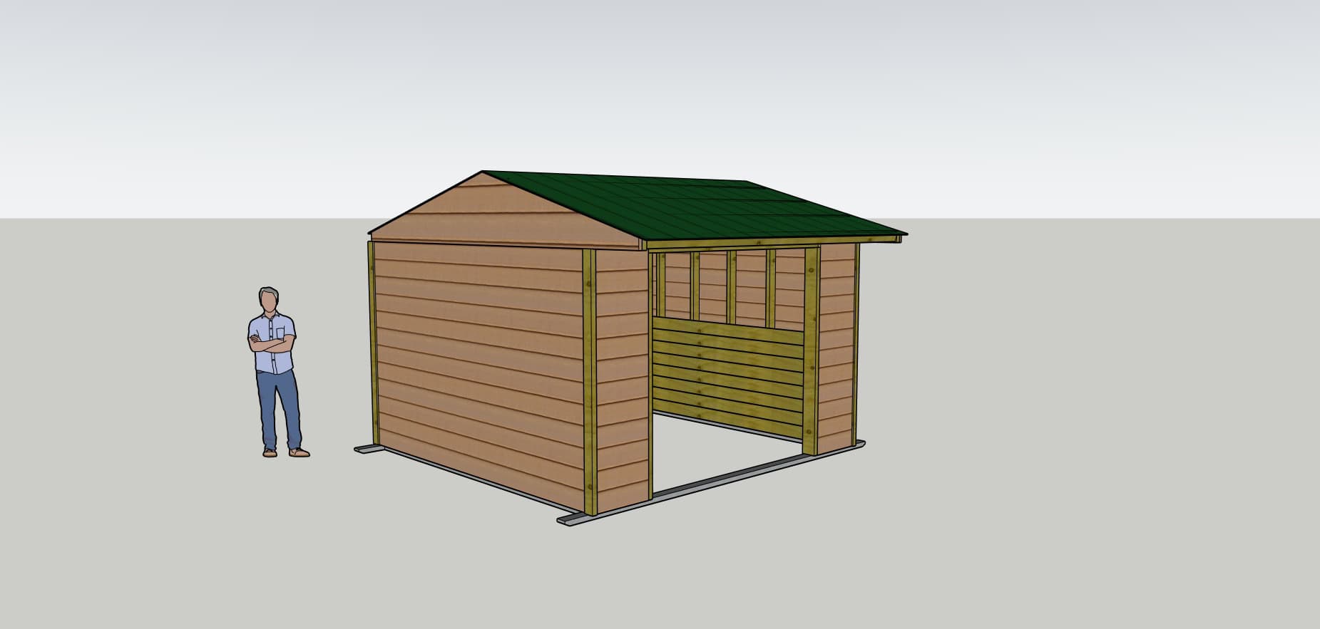 CAD drawing single field shelter