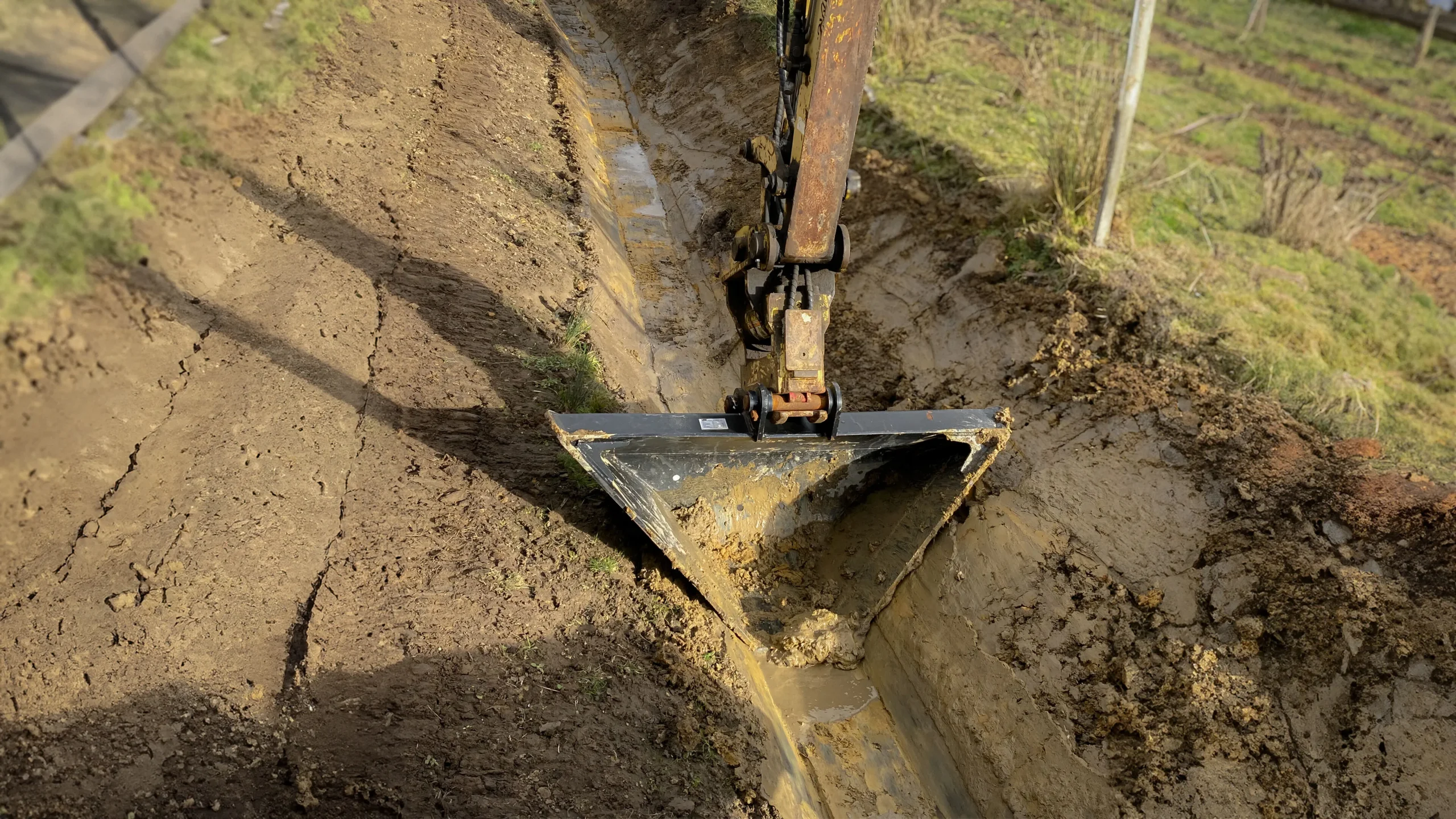 V Shaped field ditch